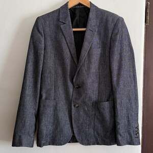 AMI Alexandre Mattiussi | Linen Blend Gray Tweed Blazer | French Sz 48  US Sz 38